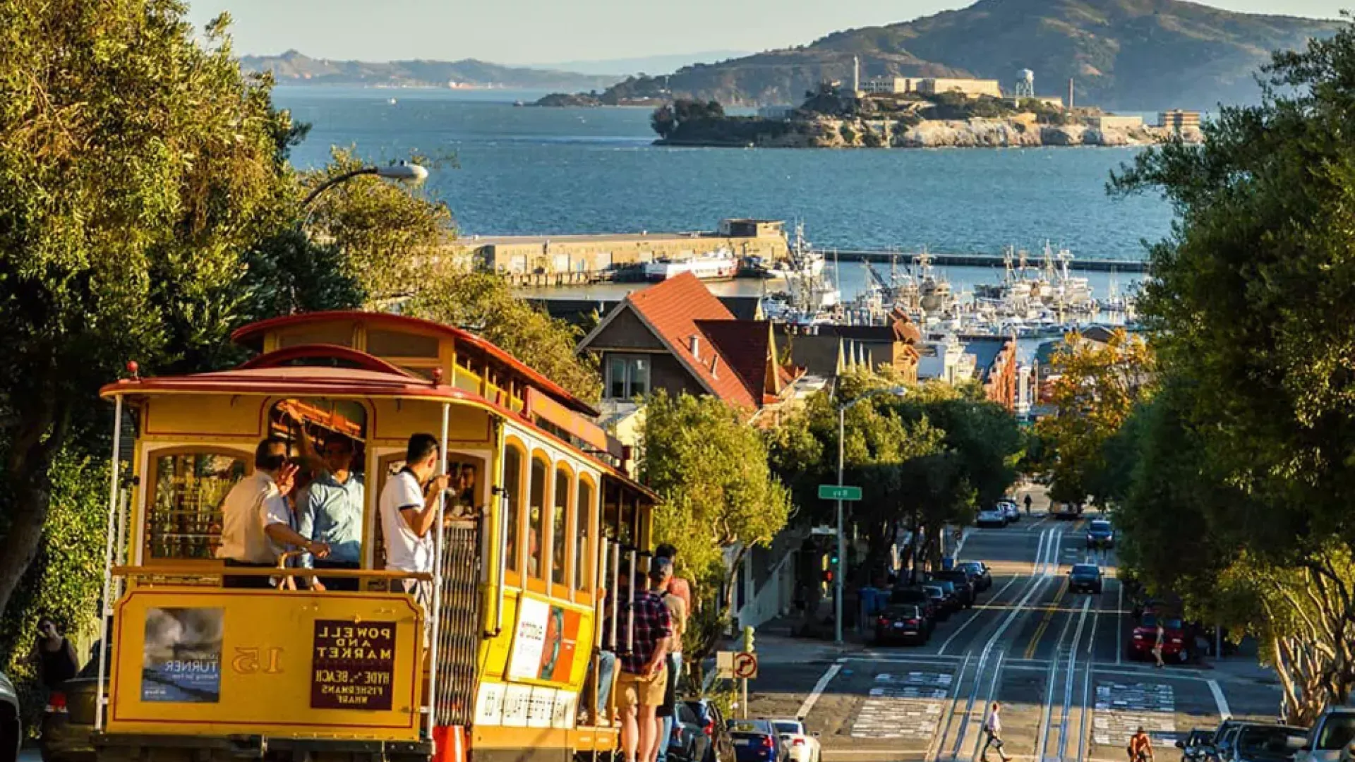 Cable car in der Innenstadt von San Francisco